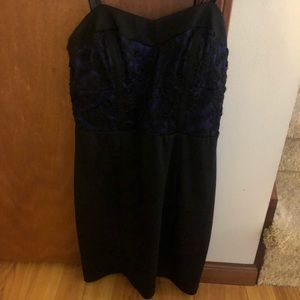 Navy and black pencil dress